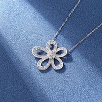 Elegant Flower Stainless Steel Inlay Zircon Necklace main image 5