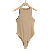 Women's Vest Sleeveless Bodysuits Patchwork Washed Sexy Solid Color main image 5