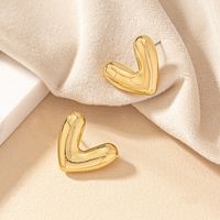 1 Pair Elegant Cute Romantic Heart Shape Irregular Plating Alloy Ferroalloy 14k Gold Plated Ear Studs main image 1