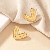 1 Pair Elegant Cute Romantic Heart Shape Irregular Plating Alloy Ferroalloy 14k Gold Plated Ear Studs main image 2