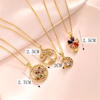 Simple Style Tree Heart Shape Copper Plating Inlay Zircon Gold Plated Pendant Necklace main image 3