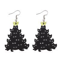 1 Pair Cartoon Style Christmas Tree Wood Drop Earrings main image 2