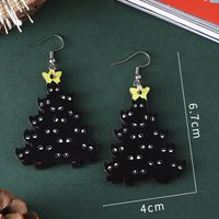 1 Pair Cartoon Style Christmas Tree Wood Drop Earrings main image 3