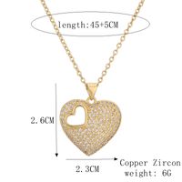 Simple Style Heart Shape Copper Plating Inlay Zircon Gold Plated Pendant Necklace main image 9