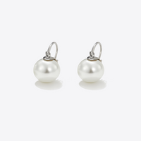 1 Pair Elegant Round Plating Inlay Copper Pearl Drop Earrings sku image 1