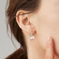 1 Pair Elegant Round Plating Inlay Copper Pearl Drop Earrings main image 9