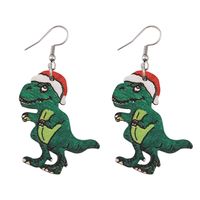1 Pair Cartoon Style Dinosaur Wood Earrings main image 2