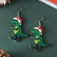 1 Pair Cartoon Style Dinosaur Wood Earrings main image 4