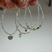 Simple Style Heart Shape Sterling Silver Plating Bracelets main image 9