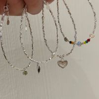 Simple Style Heart Shape Sterling Silver Plating Bracelets main image 1