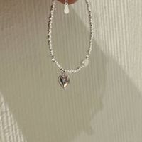 Simple Style Heart Shape Sterling Silver Plating Bracelets sku image 3