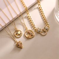 Simple Style Water Droplets Copper Gold Plated Zircon Pendant Necklace In Bulk main image 1