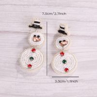 1 Pair Handmade House Snowman Handmade Beaded Glass Drop Earrings sku image 6