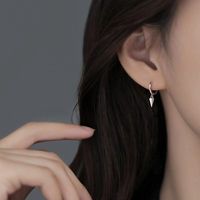 1 Pair Korean Style Solid Color Plating Alloy Silver Plated Drop Earrings main image 4