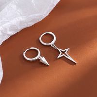 1 Pair Korean Style Solid Color Plating Alloy Silver Plated Drop Earrings main image 1