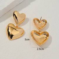 1 Piece Elegant Heart Shape Plating Alloy Gold Plated Drop Earrings sku image 1