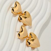 1 Piece Elegant Heart Shape Plating Alloy Gold Plated Drop Earrings main image 3