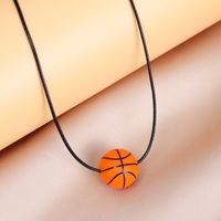 Simple Style Basketball Stainless Steel Silica Gel Pendant Necklace main image 10