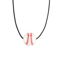 Simple Style Basketball Stainless Steel Silica Gel Pendant Necklace sku image 3