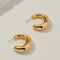 1 Pair Basic Round Metal Earrings main image 4