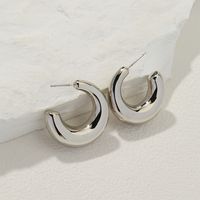 1 Pair Basic Round Metal Earrings sku image 1