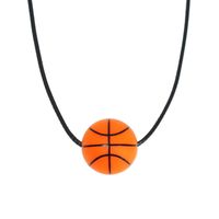 Simple Style Basketball Stainless Steel Silica Gel Pendant Necklace sku image 1