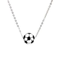 Simple Style Basketball Stainless Steel Silica Gel Pendant Necklace sku image 7
