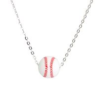 Simple Style Basketball Stainless Steel Silica Gel Pendant Necklace sku image 8