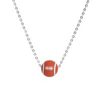 Simple Style Basketball Stainless Steel Silica Gel Pendant Necklace sku image 10