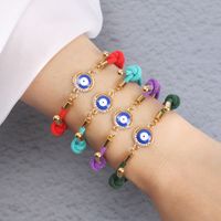 Vintage Style Devil's Eye Stainless Steel Milan Rope Inlay Rhinestones Bracelets main image 6