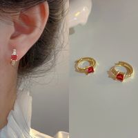 Fashion Heart Shape Flower Copper Beaded Plating Inlay Pearl Zircon Earrings Ear Studs 1 Pair sku image 9