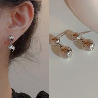 Fashion Heart Shape Flower Copper Beaded Plating Inlay Pearl Zircon Earrings Ear Studs 1 Pair sku image 4