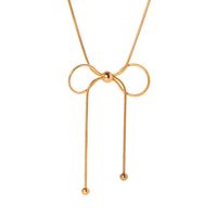 Wholesale Simple Style Bow Knot Stainless Steel Plating 18k Gold Plated Pendant Necklace main image 5