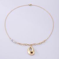 Simple Style Water Droplets Stainless Steel Plating 18k Gold Plated Necklace main image 5