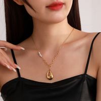 Simple Style Water Droplets Stainless Steel Plating 18k Gold Plated Necklace main image 2