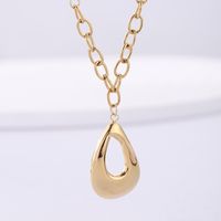 Simple Style Water Droplets Stainless Steel Plating 18k Gold Plated Necklace sku image 1