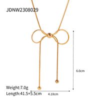 Wholesale Simple Style Bow Knot Stainless Steel Plating 18k Gold Plated Pendant Necklace sku image 1