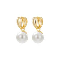 1 Pair Elegant French Style Romantic Round Plating Inlay Copper Artificial Pearls Silver Plated Drop Earrings main image 6