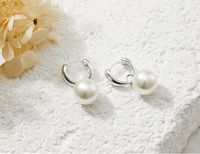 1 Pair Elegant French Style Romantic Round Plating Inlay Copper Artificial Pearls Silver Plated Drop Earrings main image 1