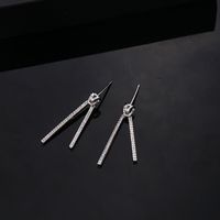 1 Pair Hip-hop Vintage Style Roman Style Pentagram Square Skull Plating Inlay Copper Zircon Silver Plated Ear Studs main image 6