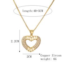 Simple Style Heart Shape Copper Plating Inlay Zircon Gold Plated Pendant Necklace sku image 2
