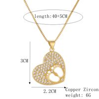 Simple Style Heart Shape Copper Plating Inlay Zircon Gold Plated Pendant Necklace sku image 5