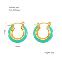 1 Pair Elegant U Shape Plating Stainless Steel Titanium Steel 18K Gold Plated Earrings sku image 2