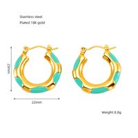 1 Pair Elegant U Shape Plating Stainless Steel Titanium Steel 18K Gold Plated Earrings sku image 4
