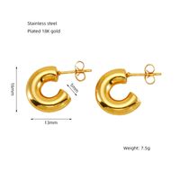 1 Pair Elegant Solid Color Plating Stainless Steel Titanium Steel 18K Gold Plated Earrings sku image 1