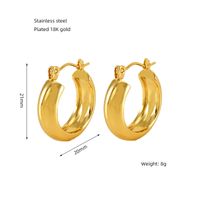 1 Pair Elegant Solid Color Plating Stainless Steel Titanium Steel 18K Gold Plated Earrings sku image 5
