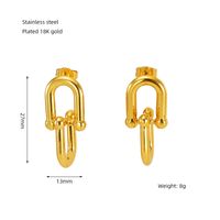 1 Pair Elegant Solid Color Plating Stainless Steel Titanium Steel 18K Gold Plated Earrings sku image 6