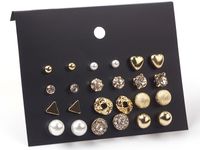 12 Pairs Simple Style Classic Style Geometric Alloy Ear Studs main image 2
