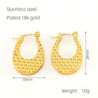 1 Pair Elegant U Shape Gold Plated Stainless Steel Titanium Steel 18K Gold Plated Earrings sku image 2