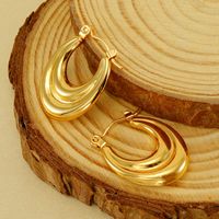 1 Pair Elegant U Shape Gold Plated Stainless Steel Titanium Steel 18K Gold Plated Earrings main image 2